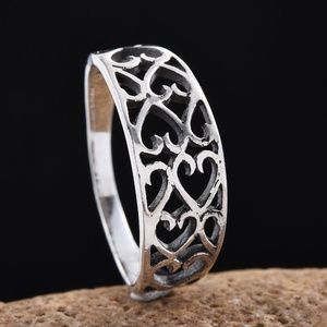 NEW Size 7 Sterling Silver Openwork Heart Ring
